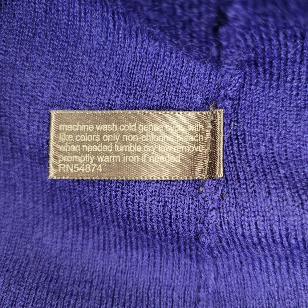 The Limited Deep Purple Crossover Wool Blend Fitted Lightweight Sweater Cozy L - Picture 8 of 10